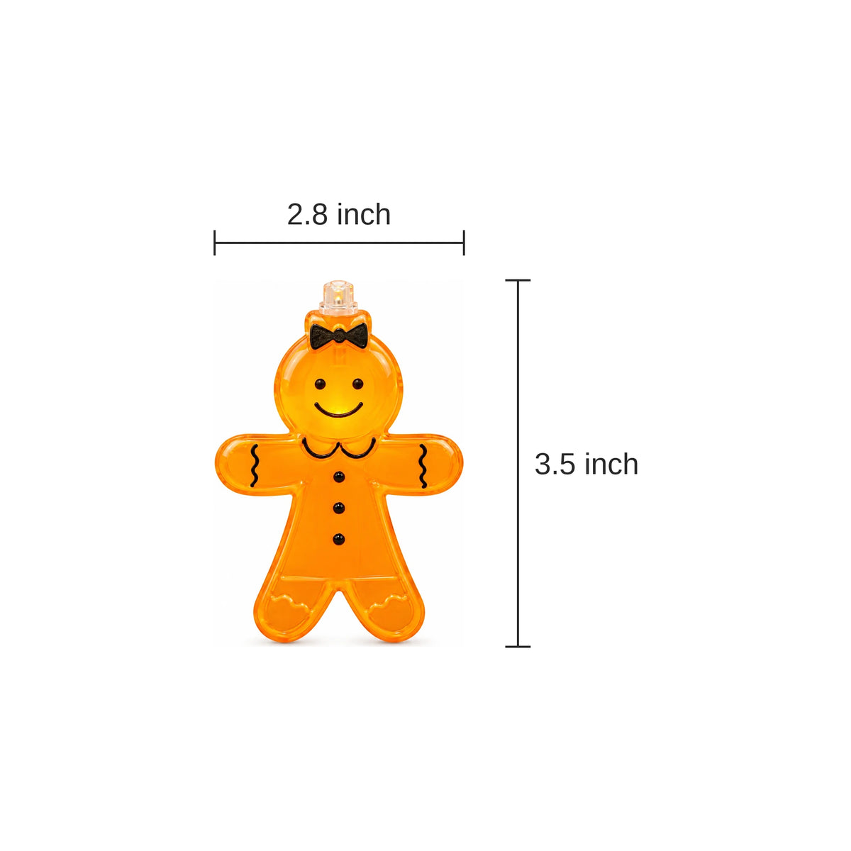 Gingerbread Man Christmas String Lights - dimensions