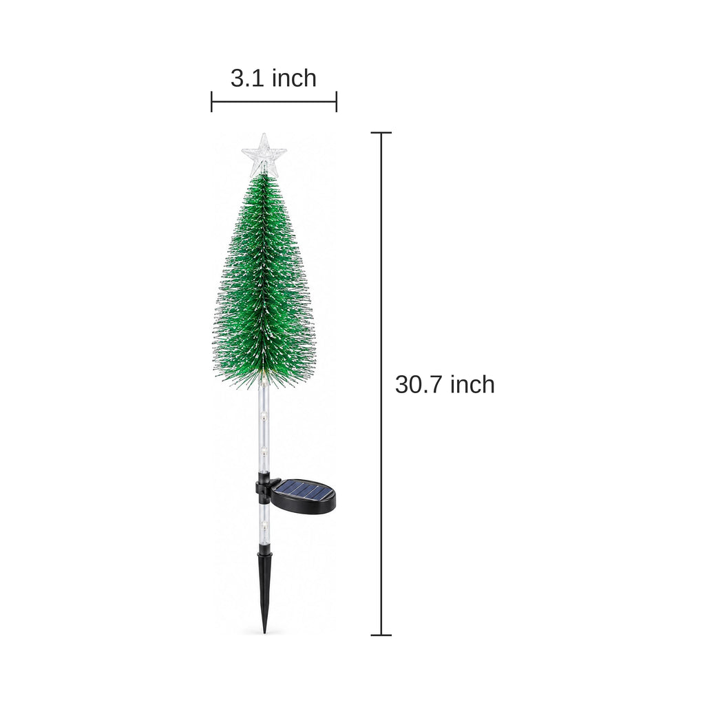 Solar Christmas Tree Yard Stakes - dimensions