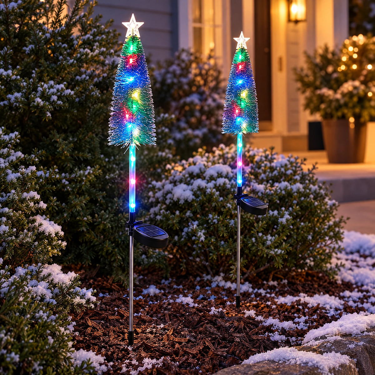 Solar Christmas Tree Yard Stakes