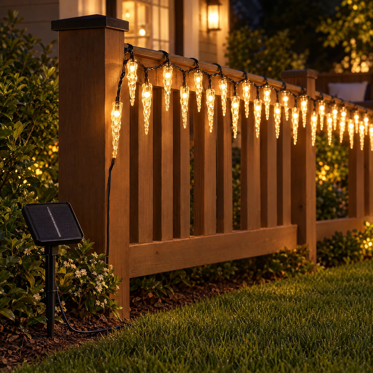 Solar Icicle Lights - Warm White 476.38 in