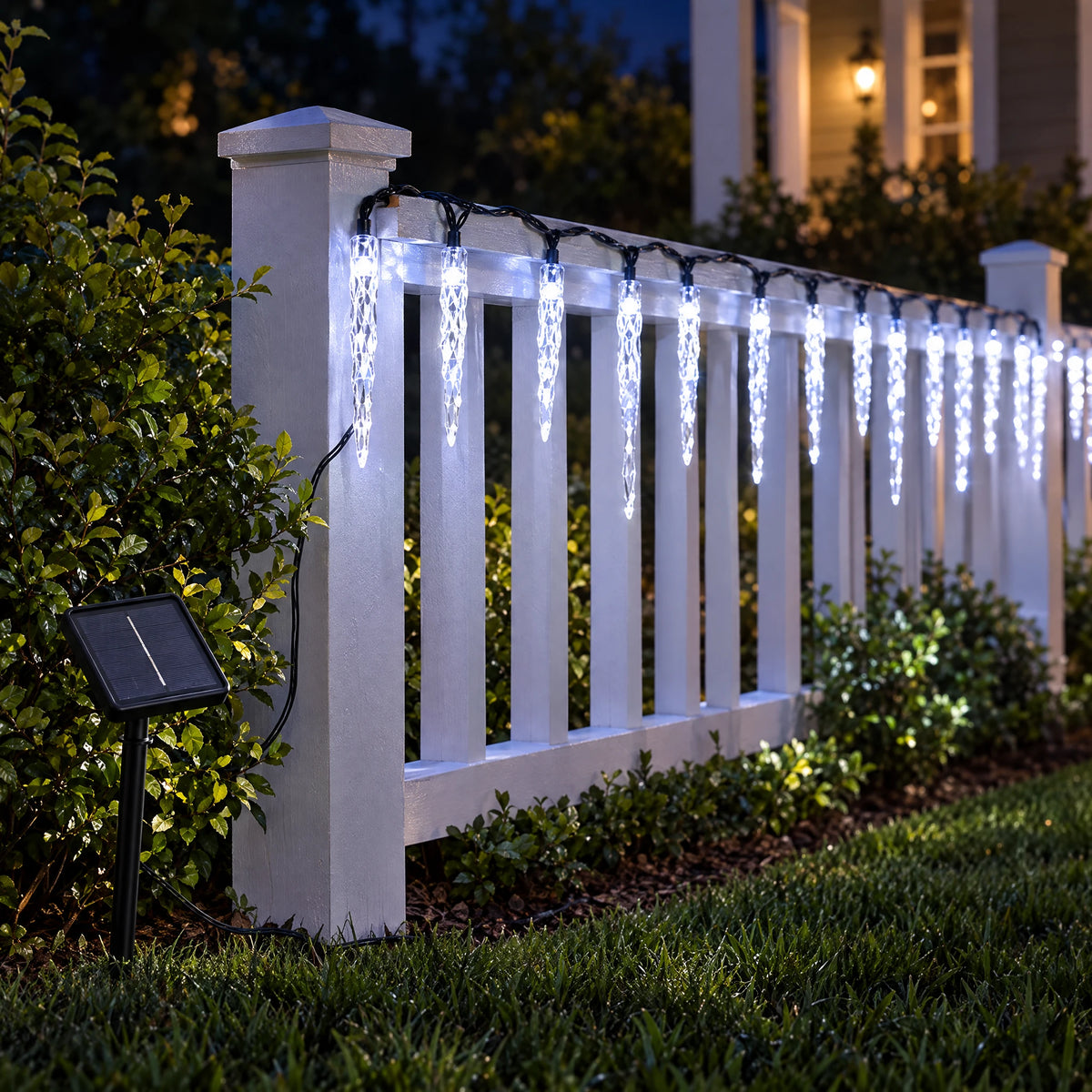 Solar Icicle Lights - Cool White 476.38 in