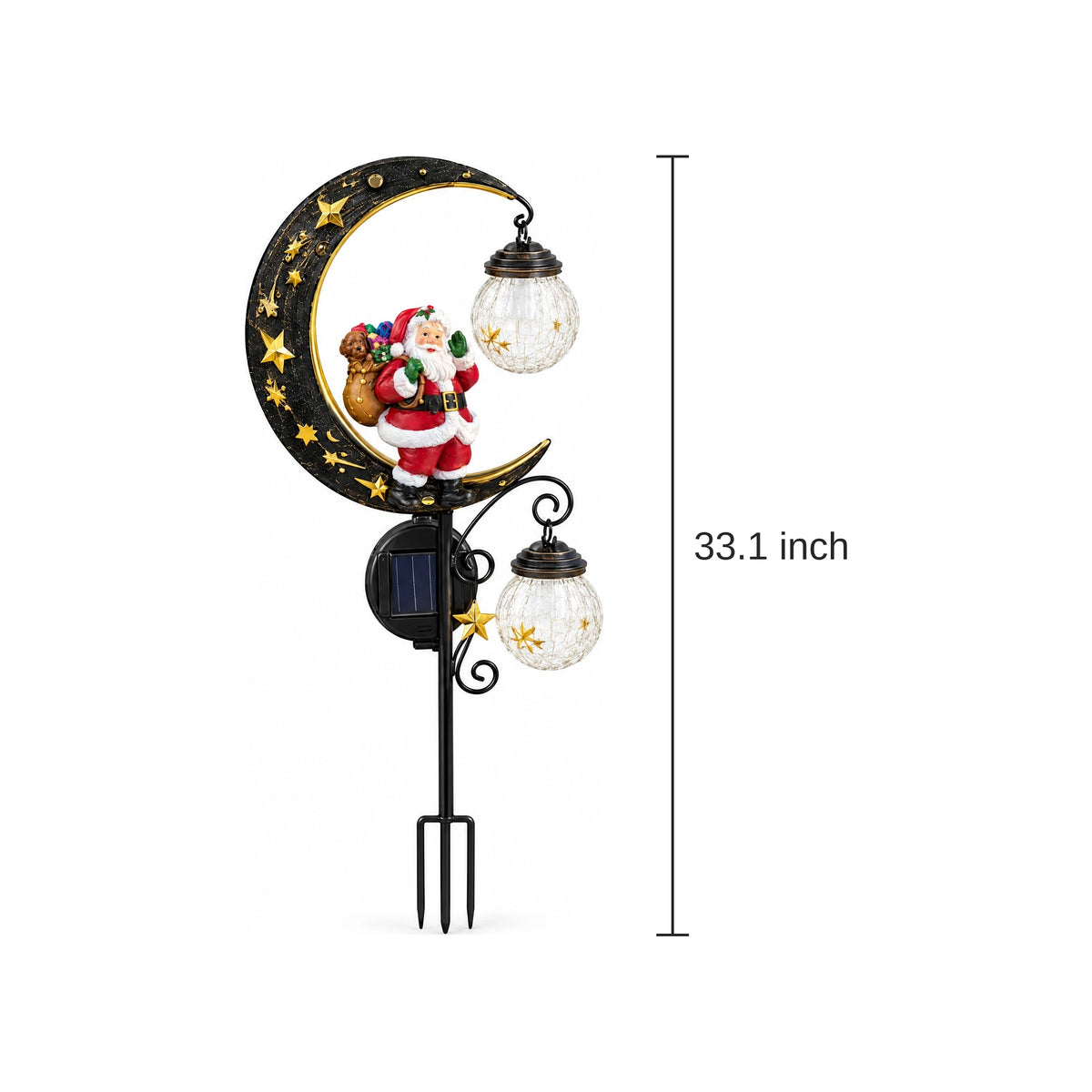 Solar Moon Garden Stake - dimensions