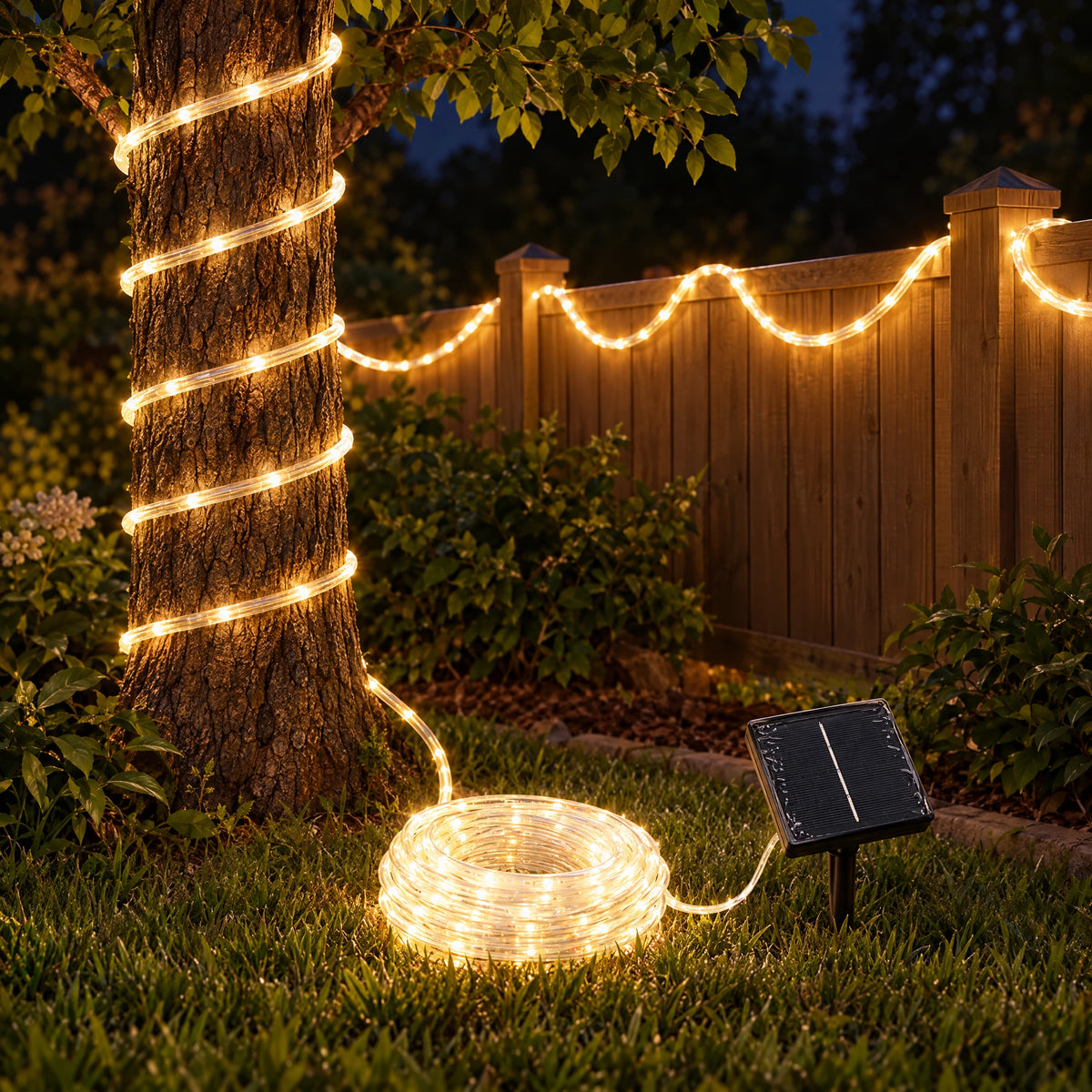 Solar LED Rope Tube Lights - Warm White 295.28 in