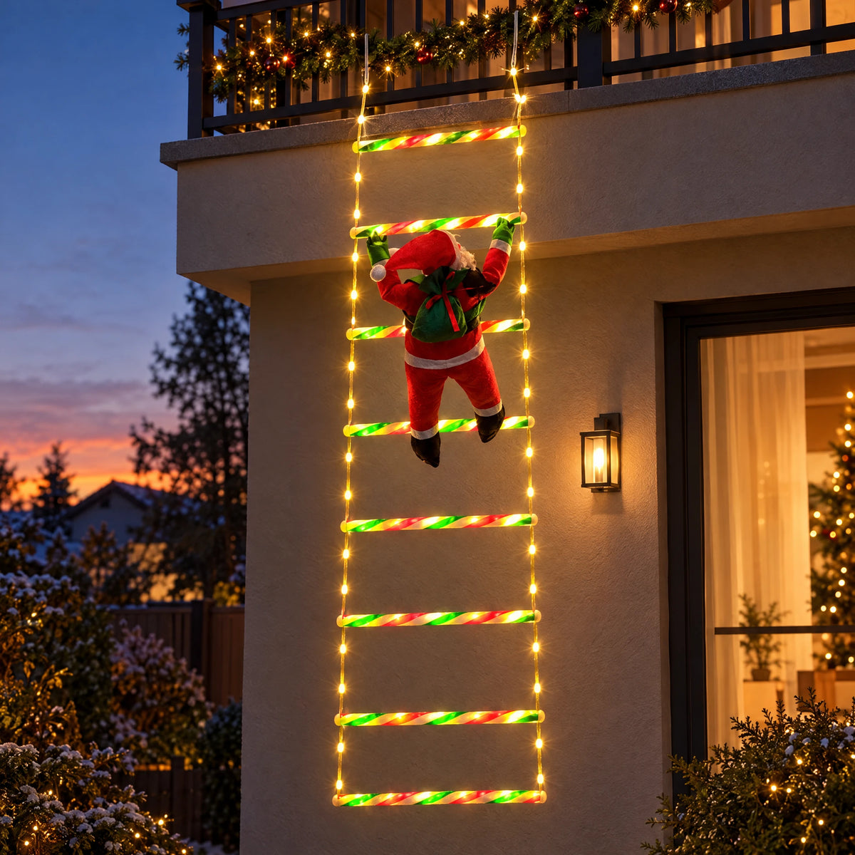 Santa Climbing LED Ladder Light - Warm White 82.68 in