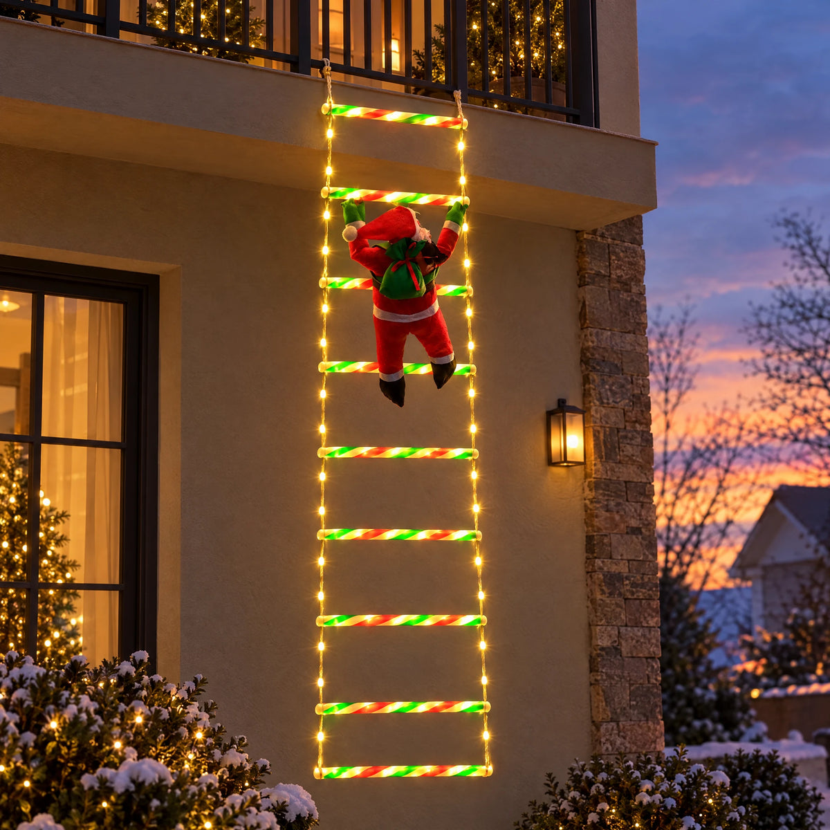 Santa Climbing LED Ladder Light - Warm White 110.24 in