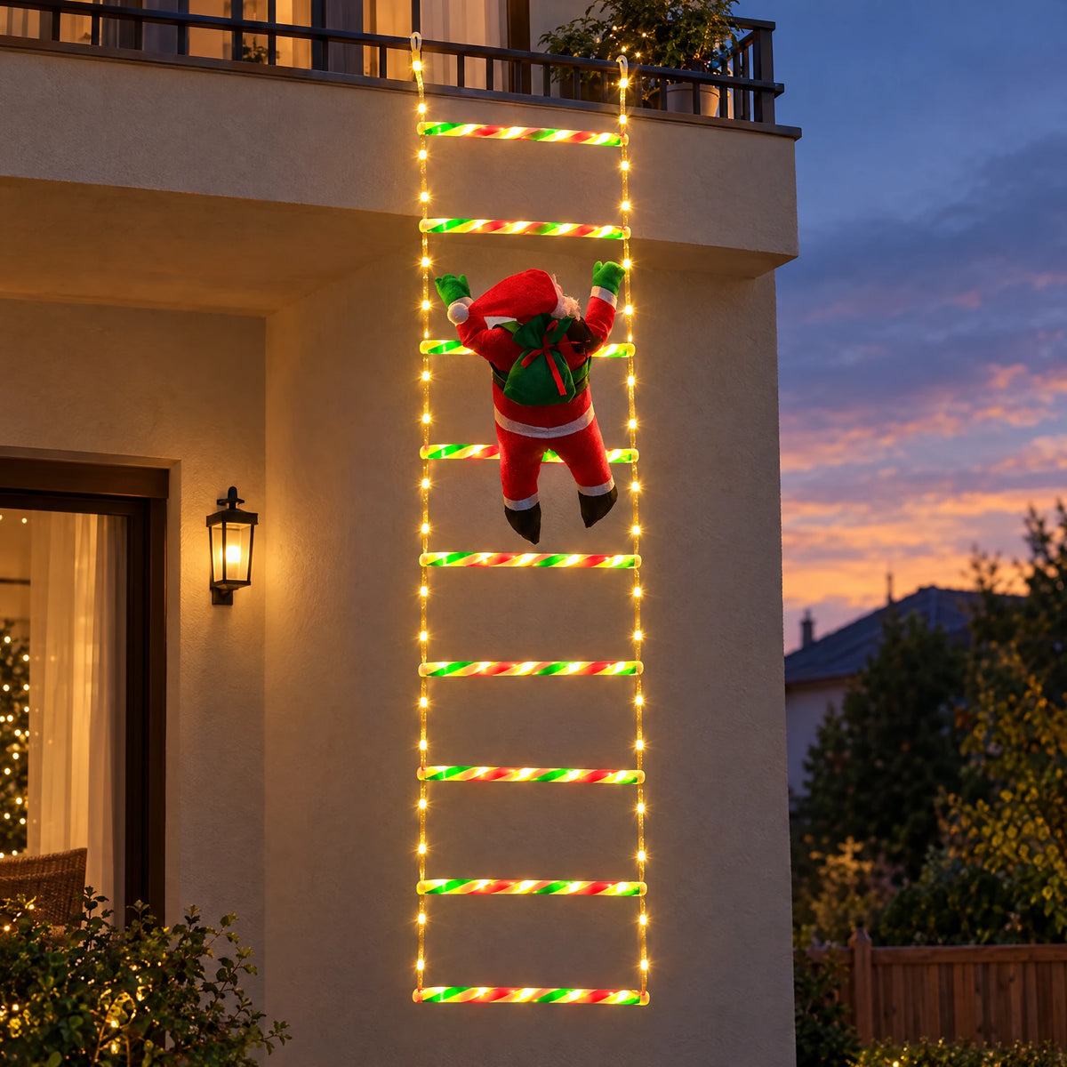 Santa Climbing LED Ladder Light - Warm White 122.83 in