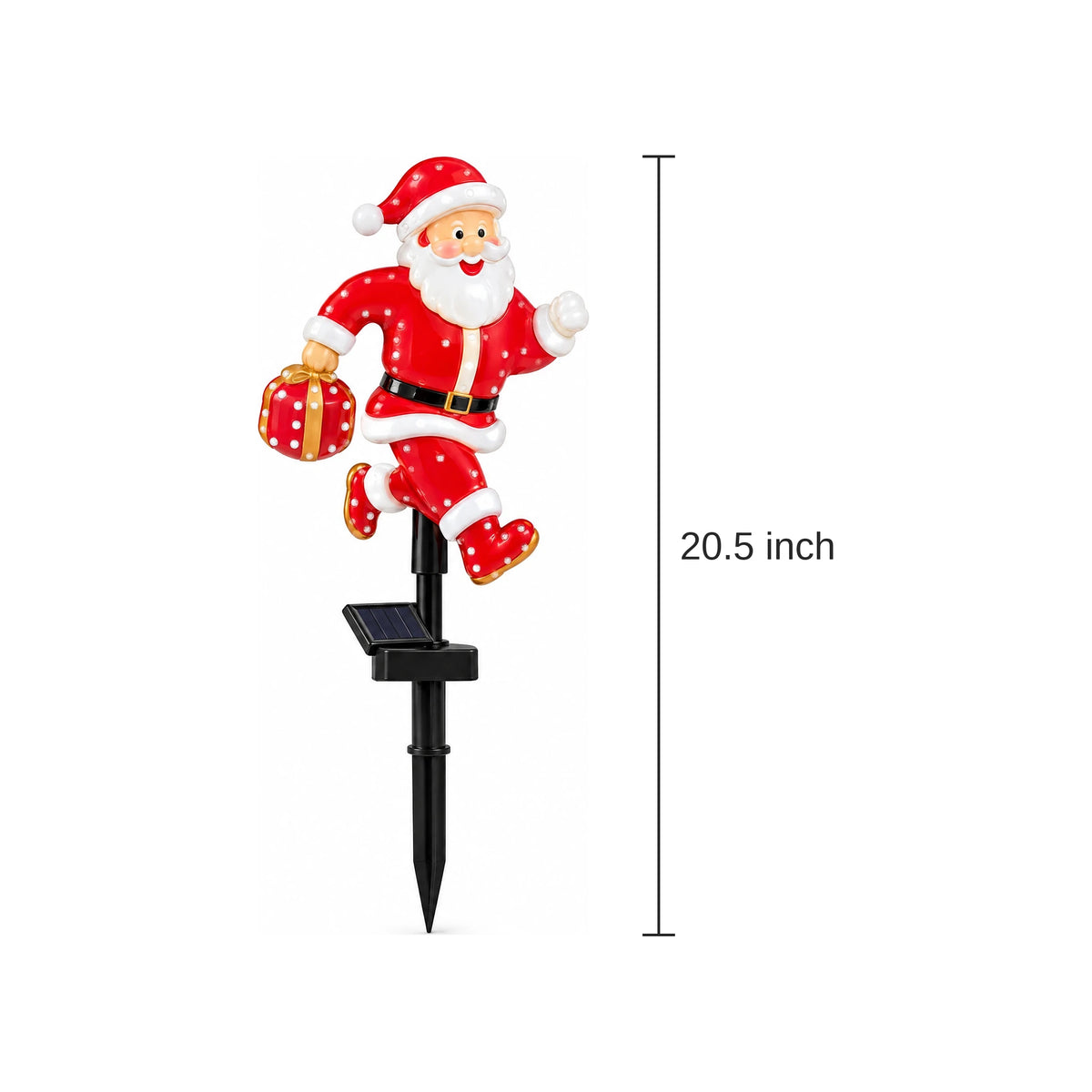 Solar Running Santa Stake Light - dimensions