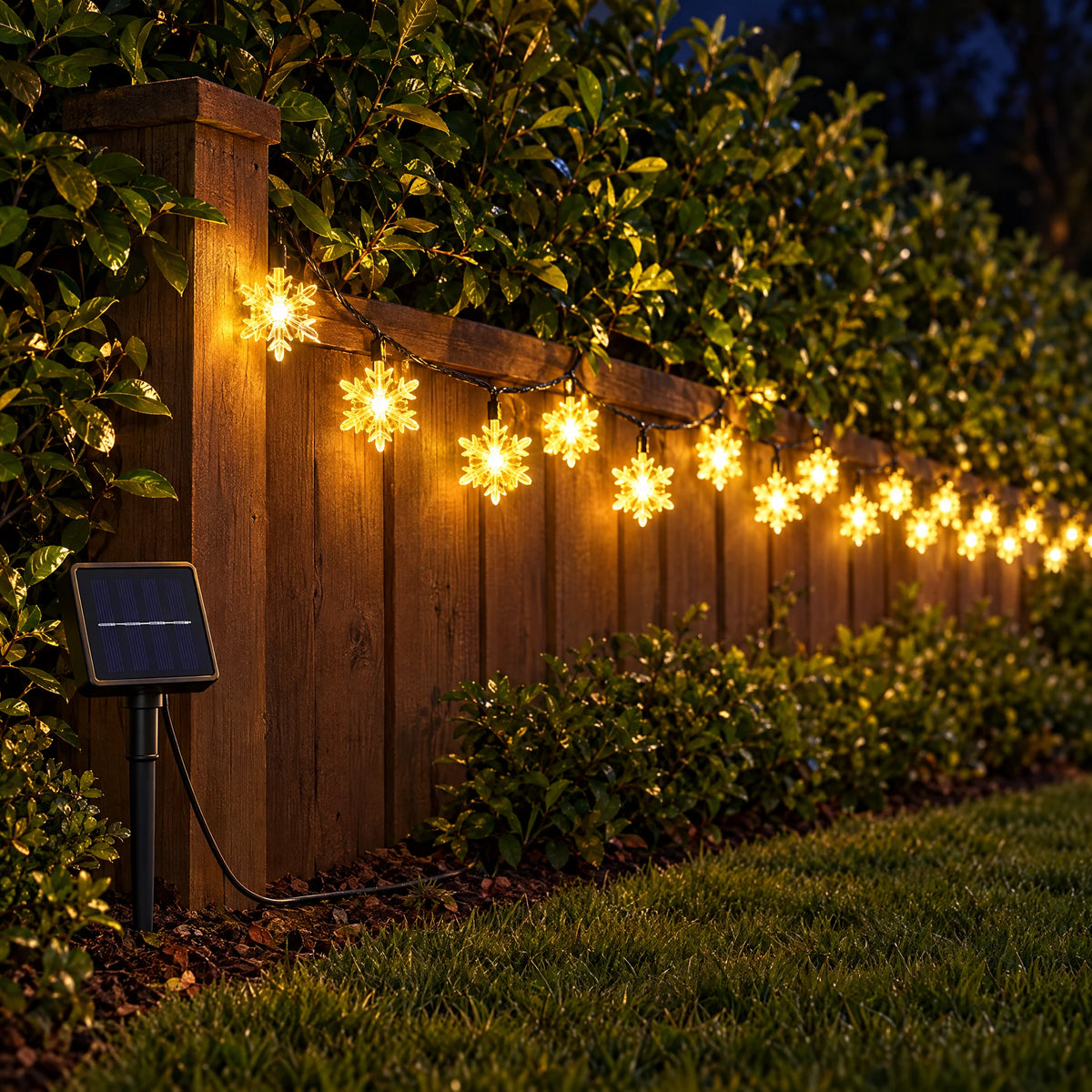 Solar Snowflake String Lights - Warm White 472.44 in 100 LEDs