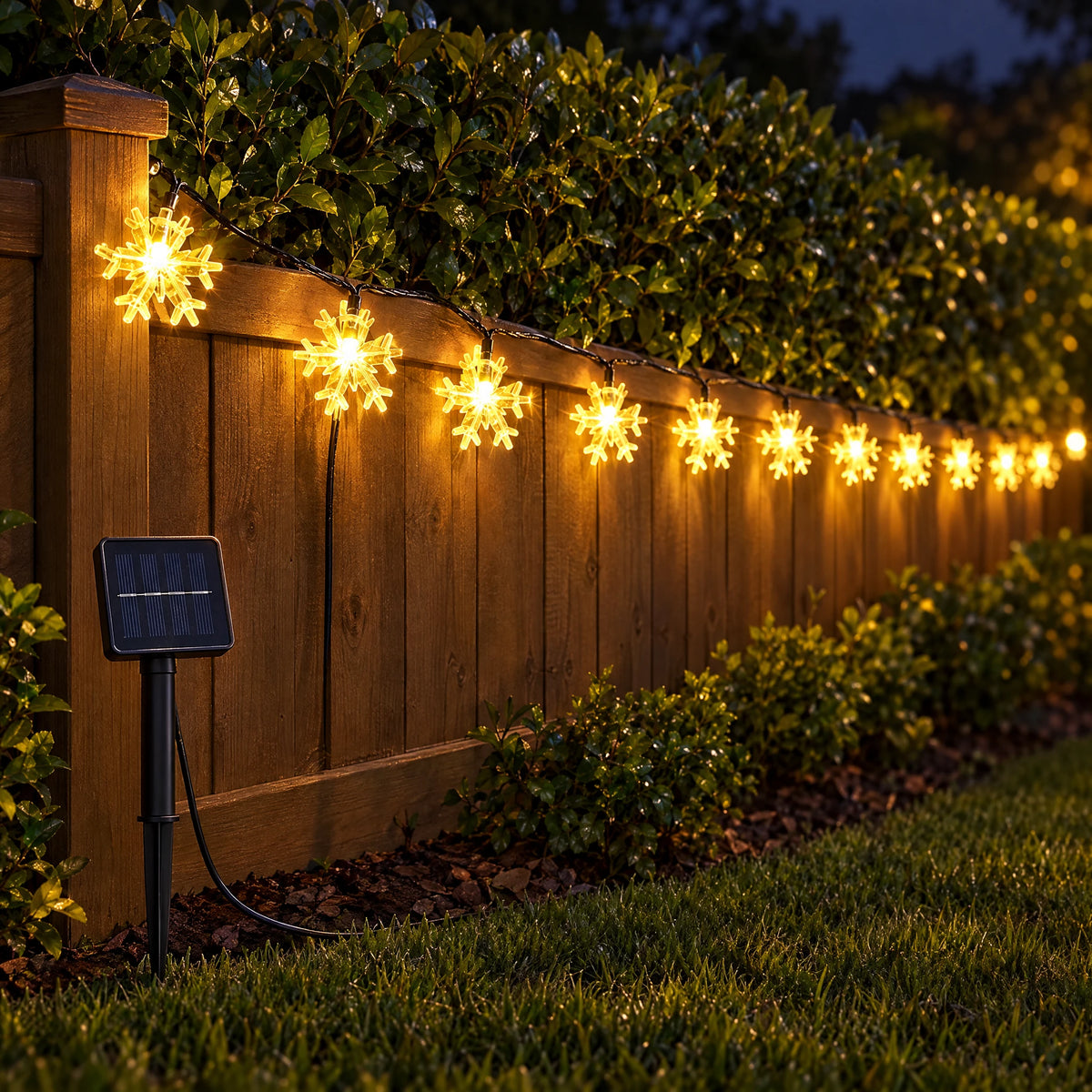 Solar Snowflake String Lights - Warm White 275.59 in 50 LEDs