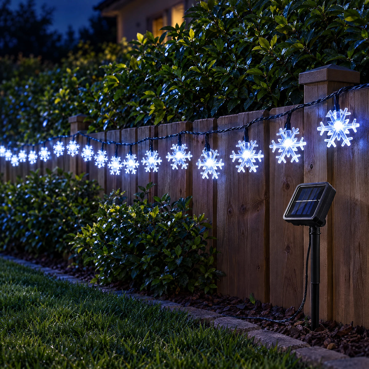 Solar Snowflake String Lights - Cool White 472.44 in 100 LEDs