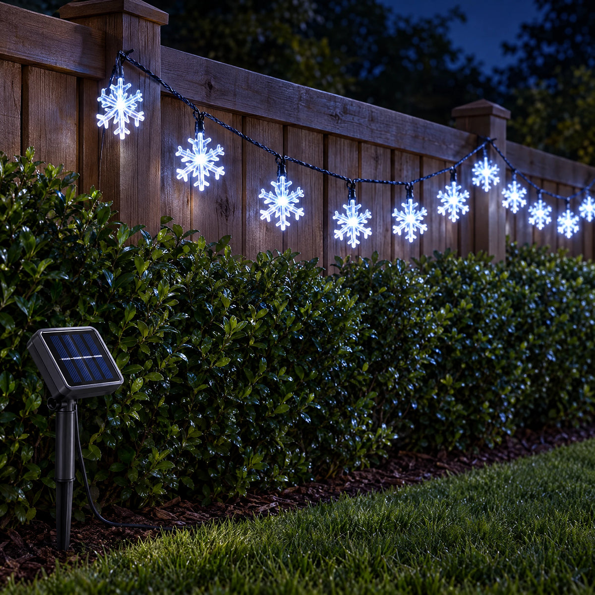 Solar Snowflake String Lights - Cool White 374.02 in 50 LEDs