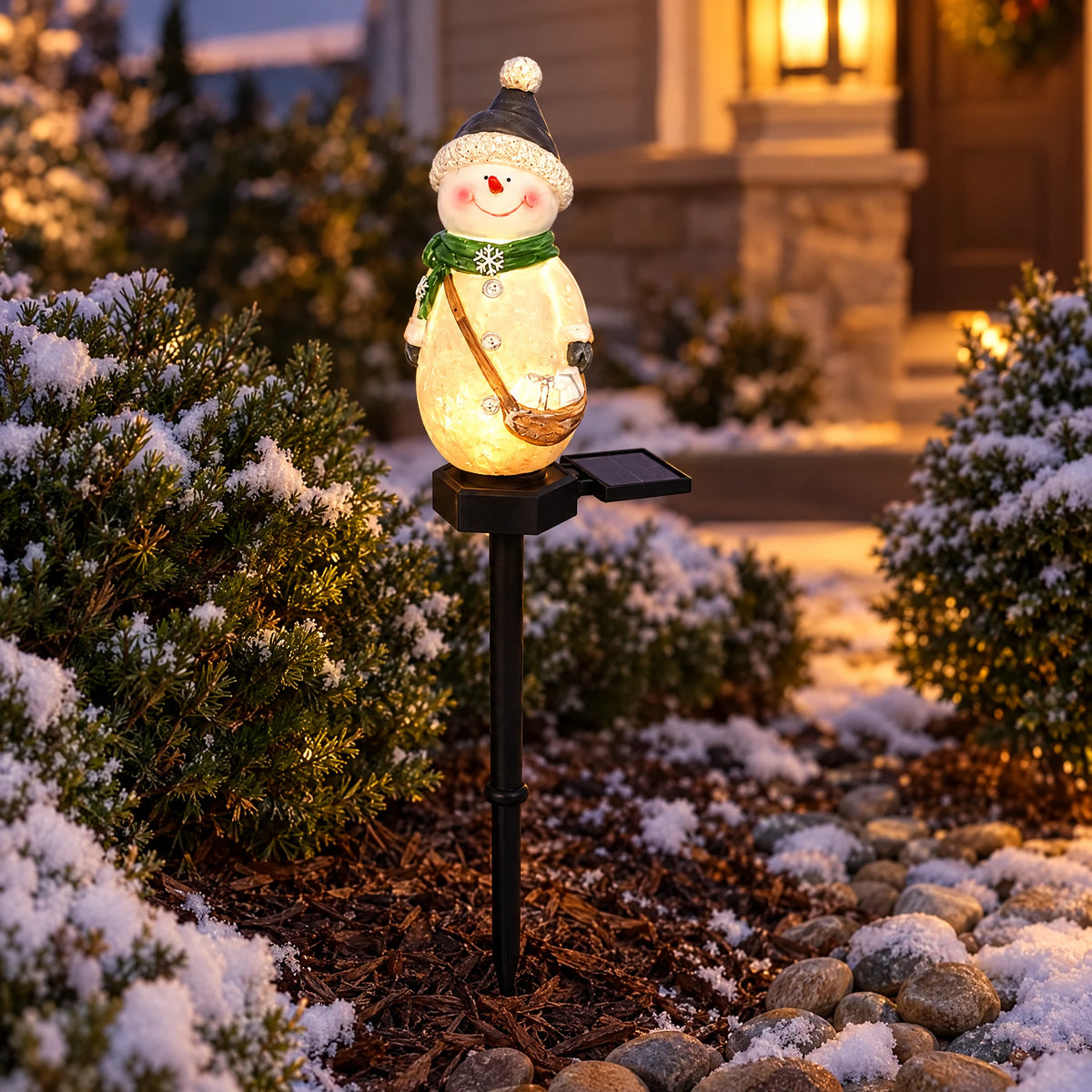 Solar Christmas Figure Garden Lights - backpacksnowman