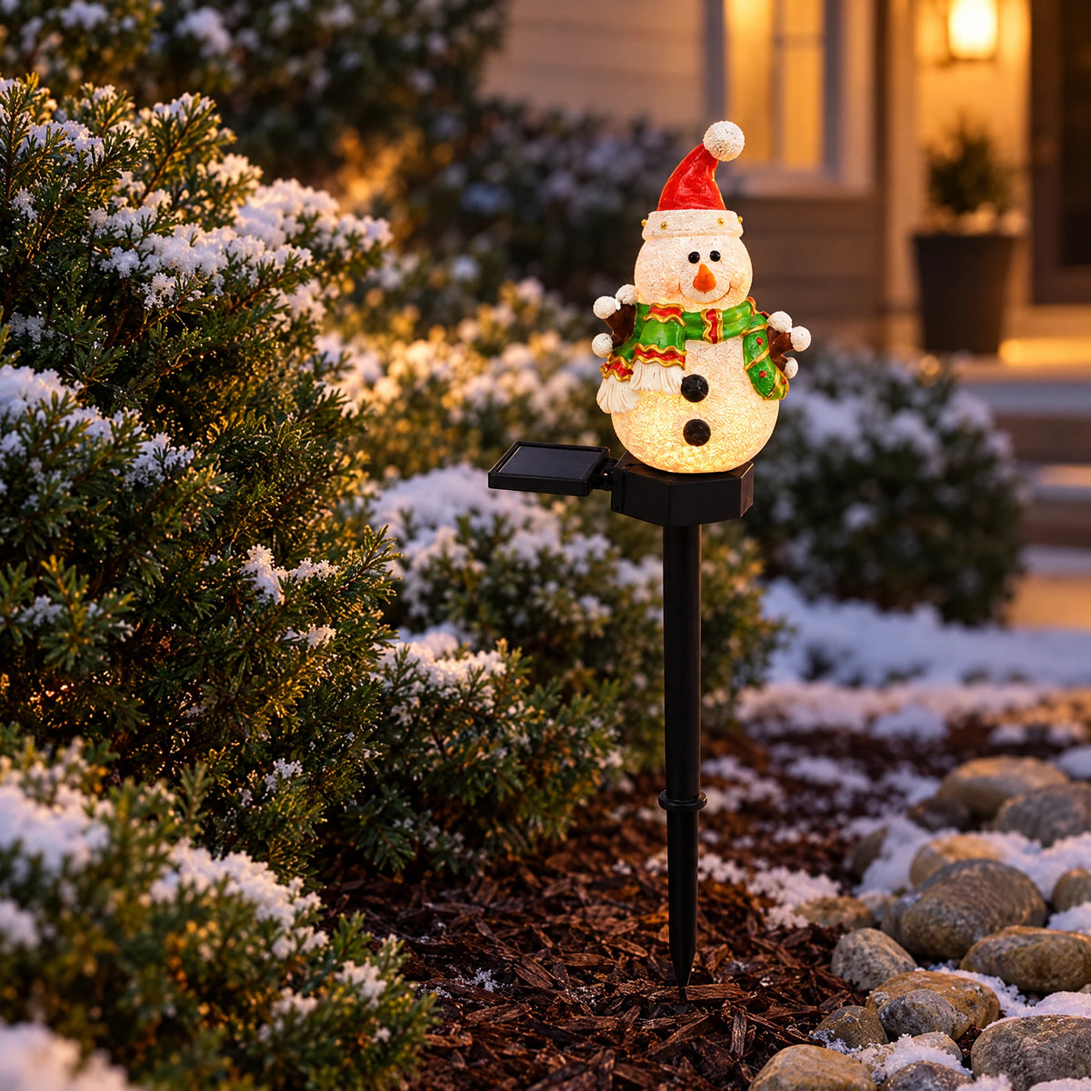 Solar Christmas Figure Garden Lights - redhoodsnowman