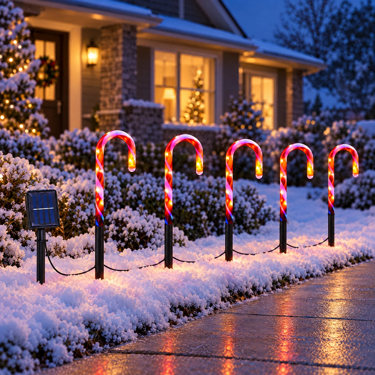 Candy Cane Stake Lights, Set of 5