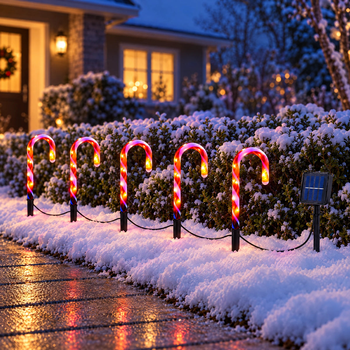 Candy Cane Stake Lights, Set of 5 - Solar 14.57 in