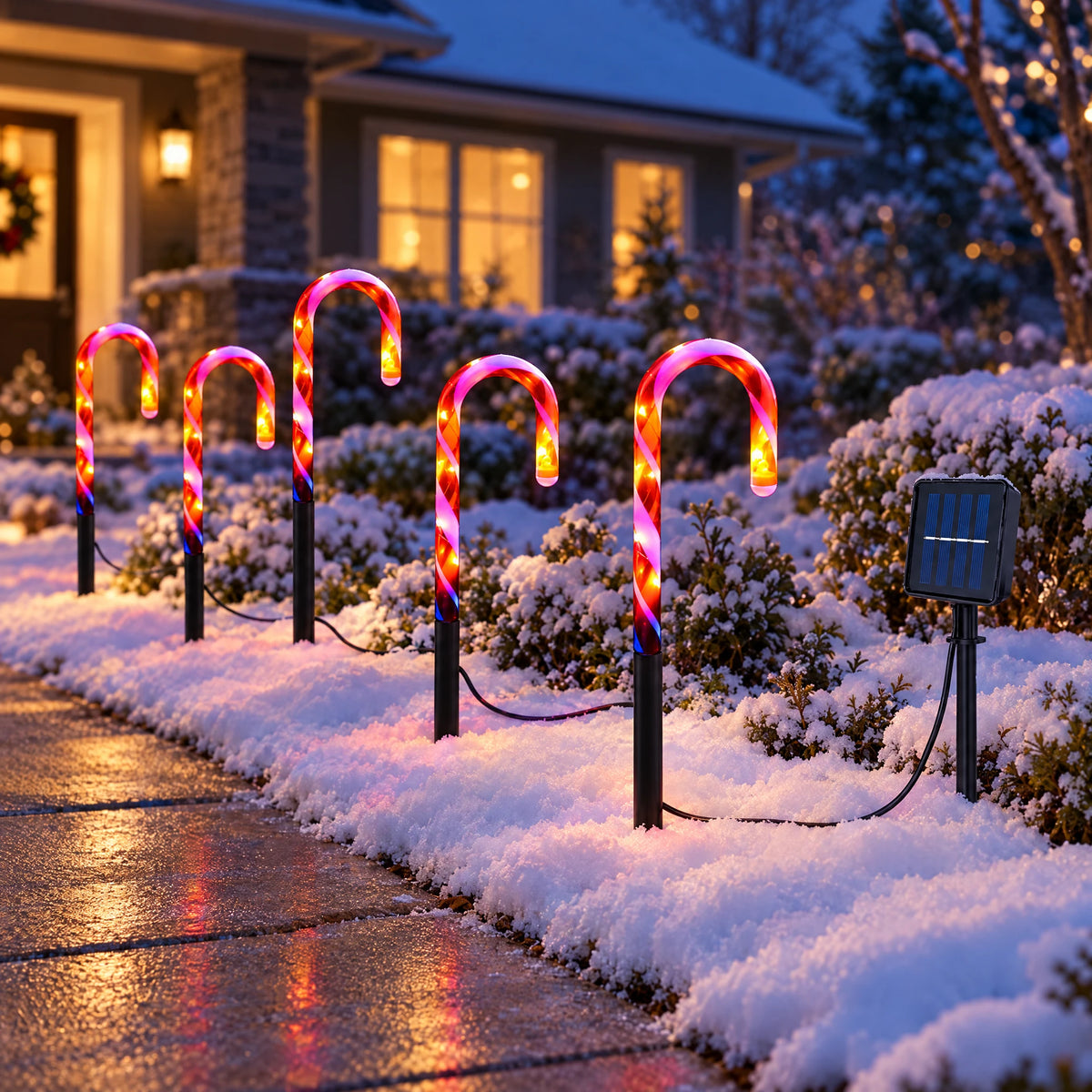 Candy Cane Stake Lights, Set of 5 - Solar 18.11 in