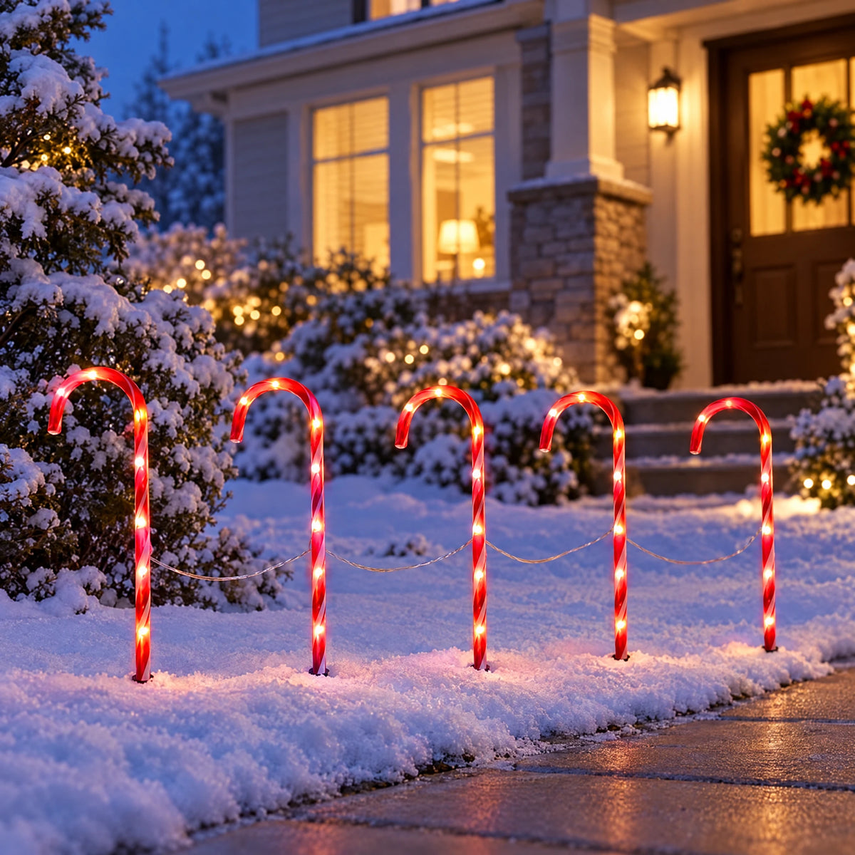 Candy Cane Stake Lights, 5-Pack