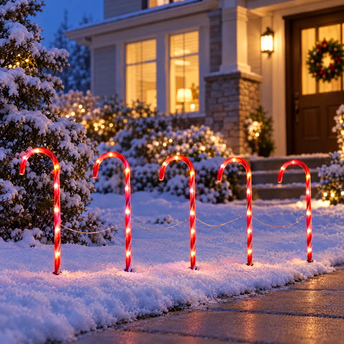 Candy Cane Stake Lights, 5-Pack