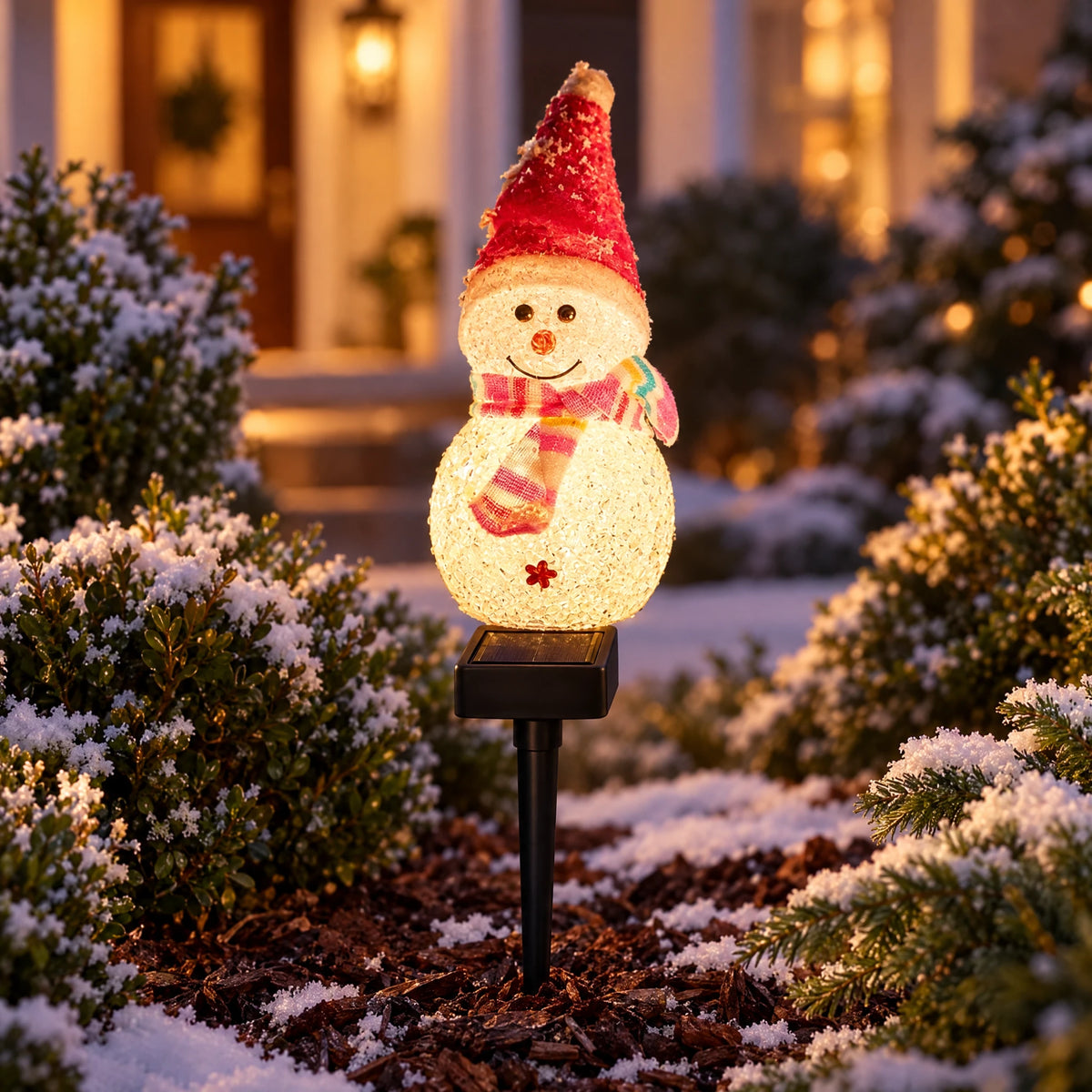 Solar Snowman Garden Stake