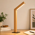 Rechargeable LED Wooden Bedside Table Lamp, Touch Control, Magnetic Base, 5000K Natural Light