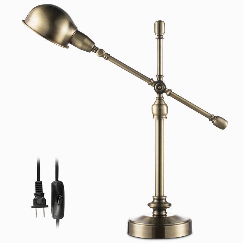 Vintage Antique Brass Adjustable Desk Lamp – Mid-Century Modern Task Light