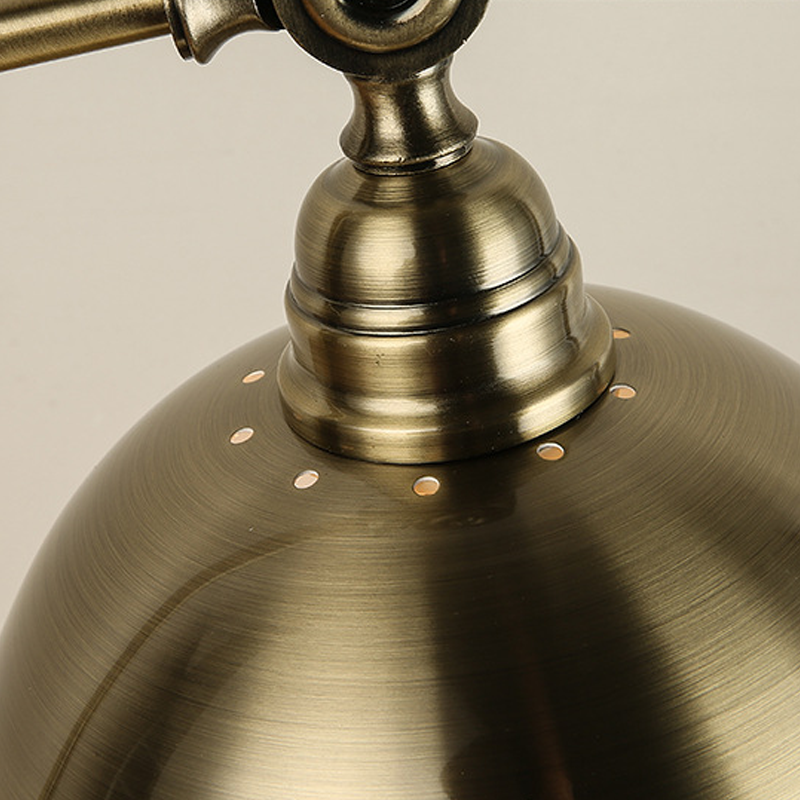 Vintage Bronze Gooseneck LED Desk Lamp with Adjustable Metal Shade & Remote Control