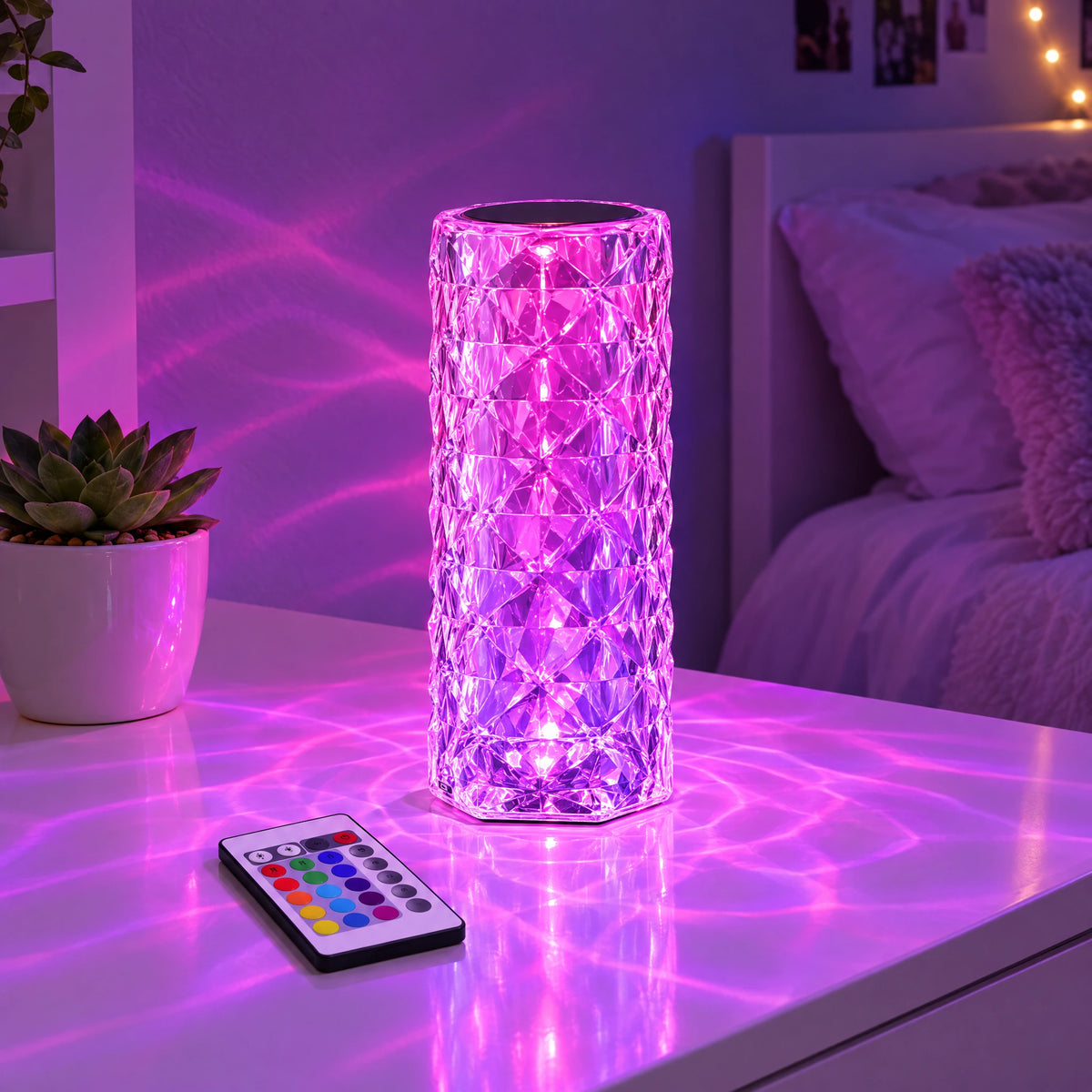 Rose Touch Lamp - Big Rose, RGB 16 Colors + Remote Control