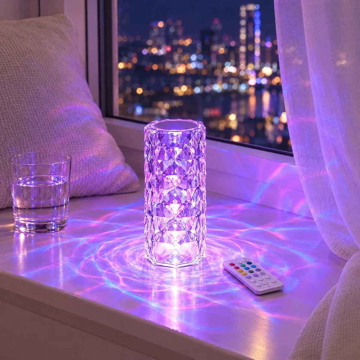Rose Touch Lamp - Little Rose, RGB 16 Colors + Remote Control
