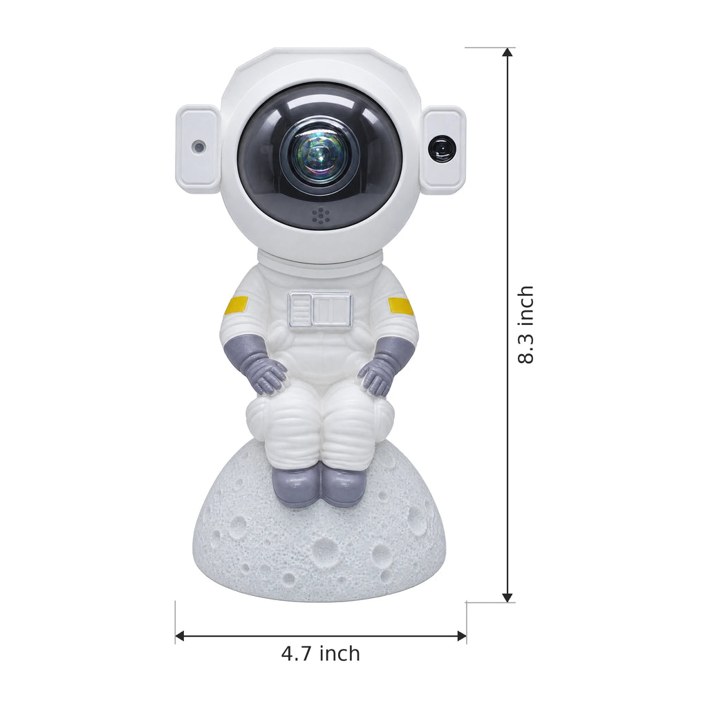 Astronaut Galaxy Projector Night Light with Bluetooth Speaker and Moon Base - Dimensions