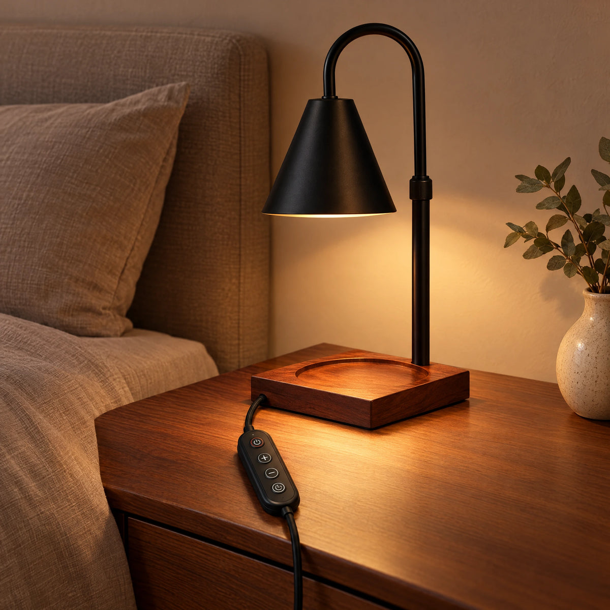 Black Cone Candle Warmer Lamp - Timer Dimmer