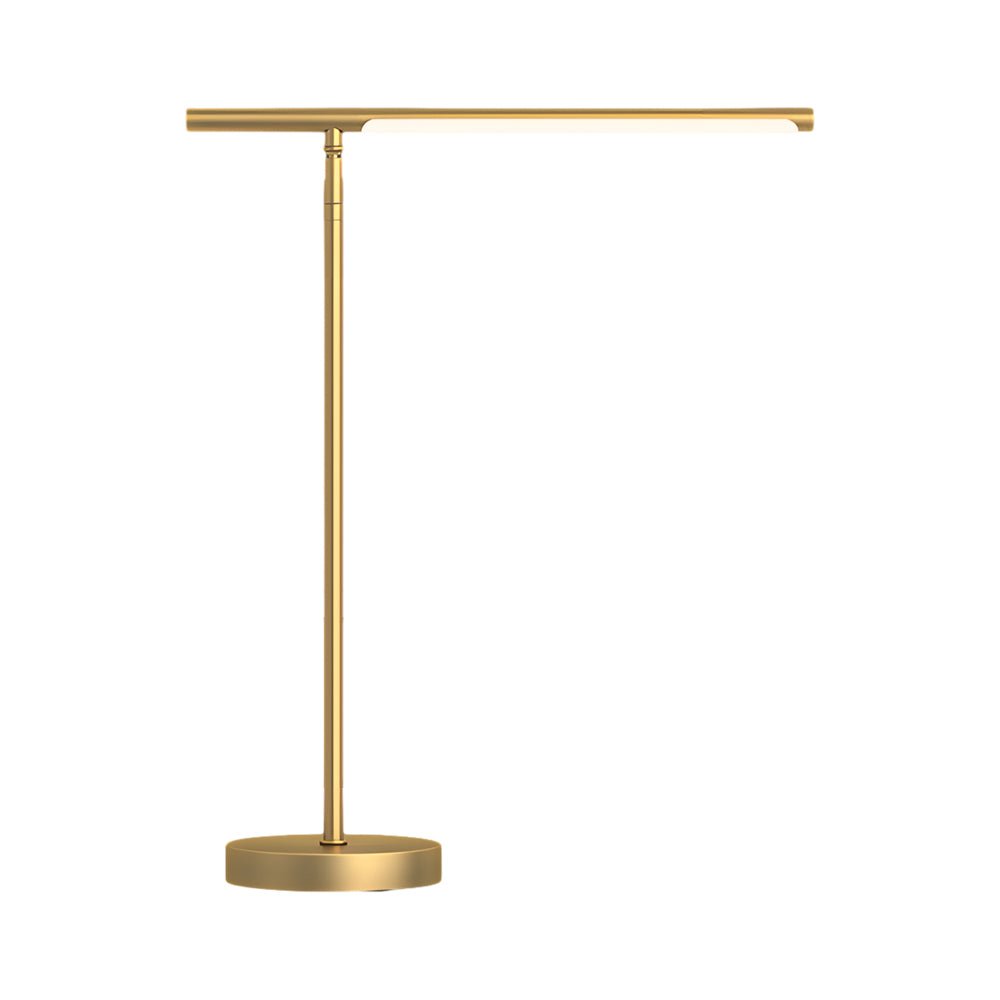 Modern Linear LED Desk Lamp, Adjustable Angle, Brushed Copper, Integrated 24W LED, 3 Color Temperatures