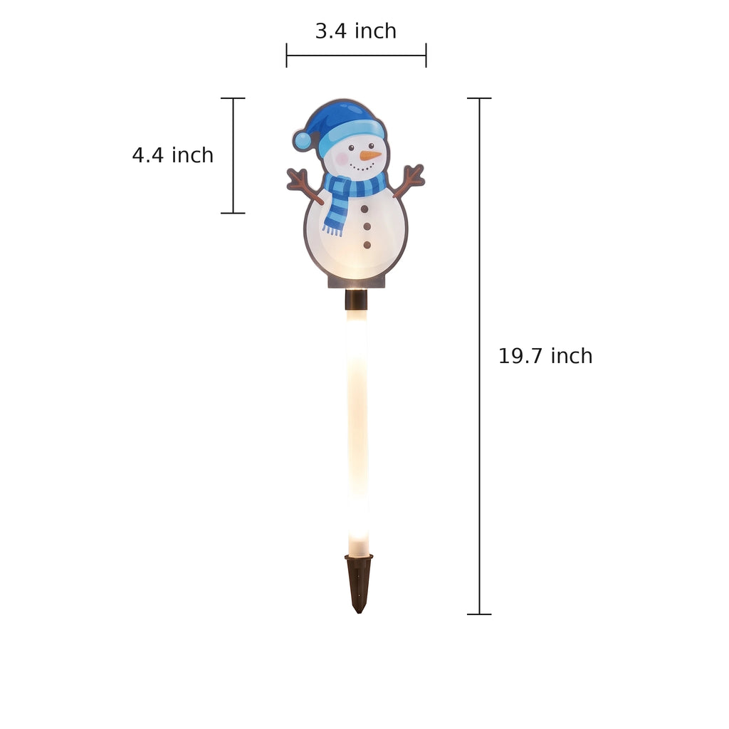 Acrylic Snowman Stake Lights, 6 Pack — Product dimensions in inches