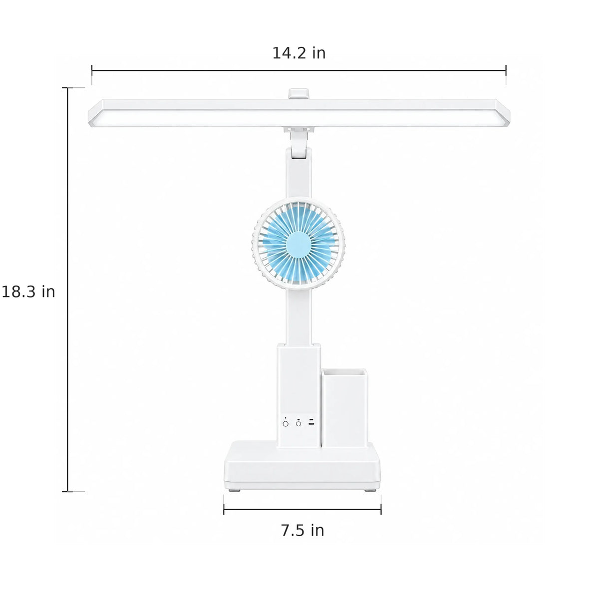 LED Desk Lamp with Fan - Dimensions