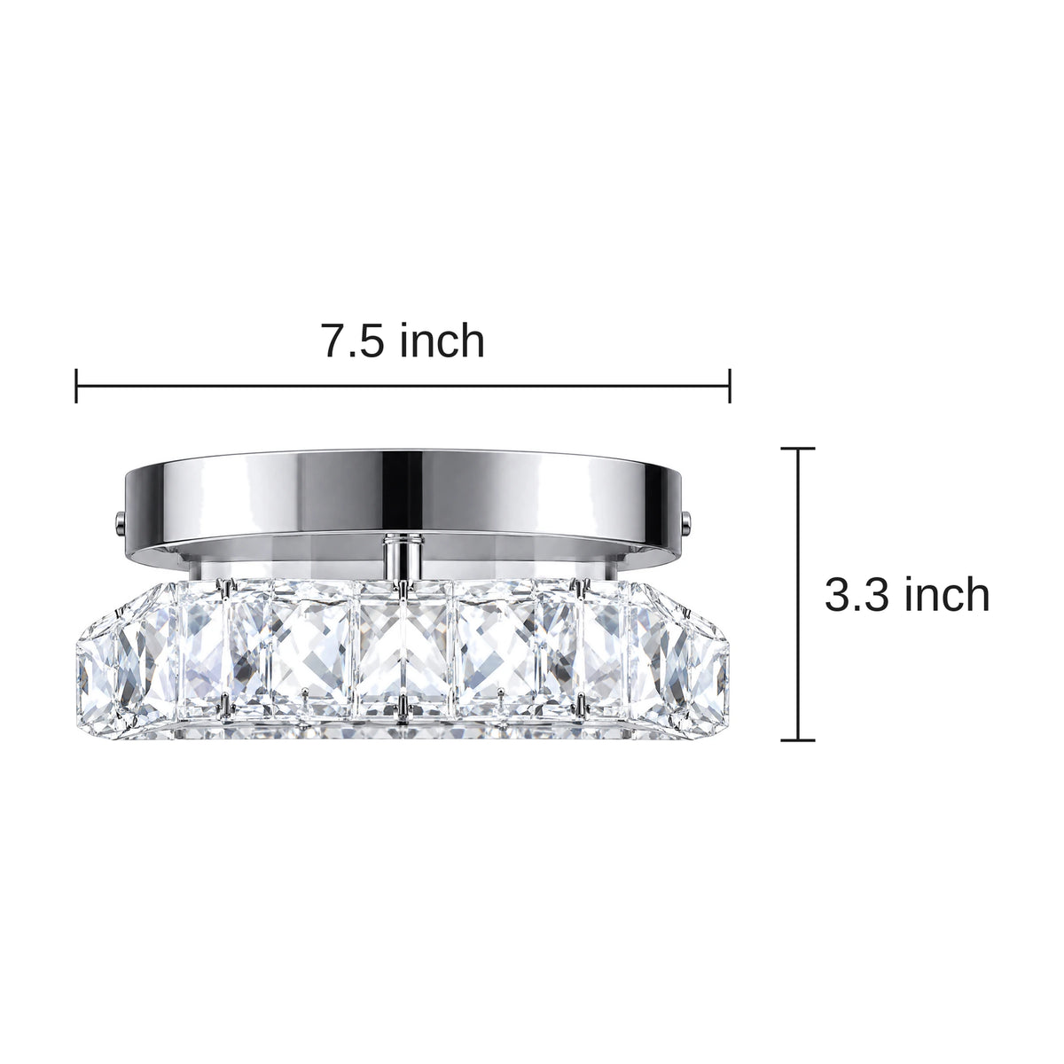 Crystal Hexagon Flush Mount dimensions