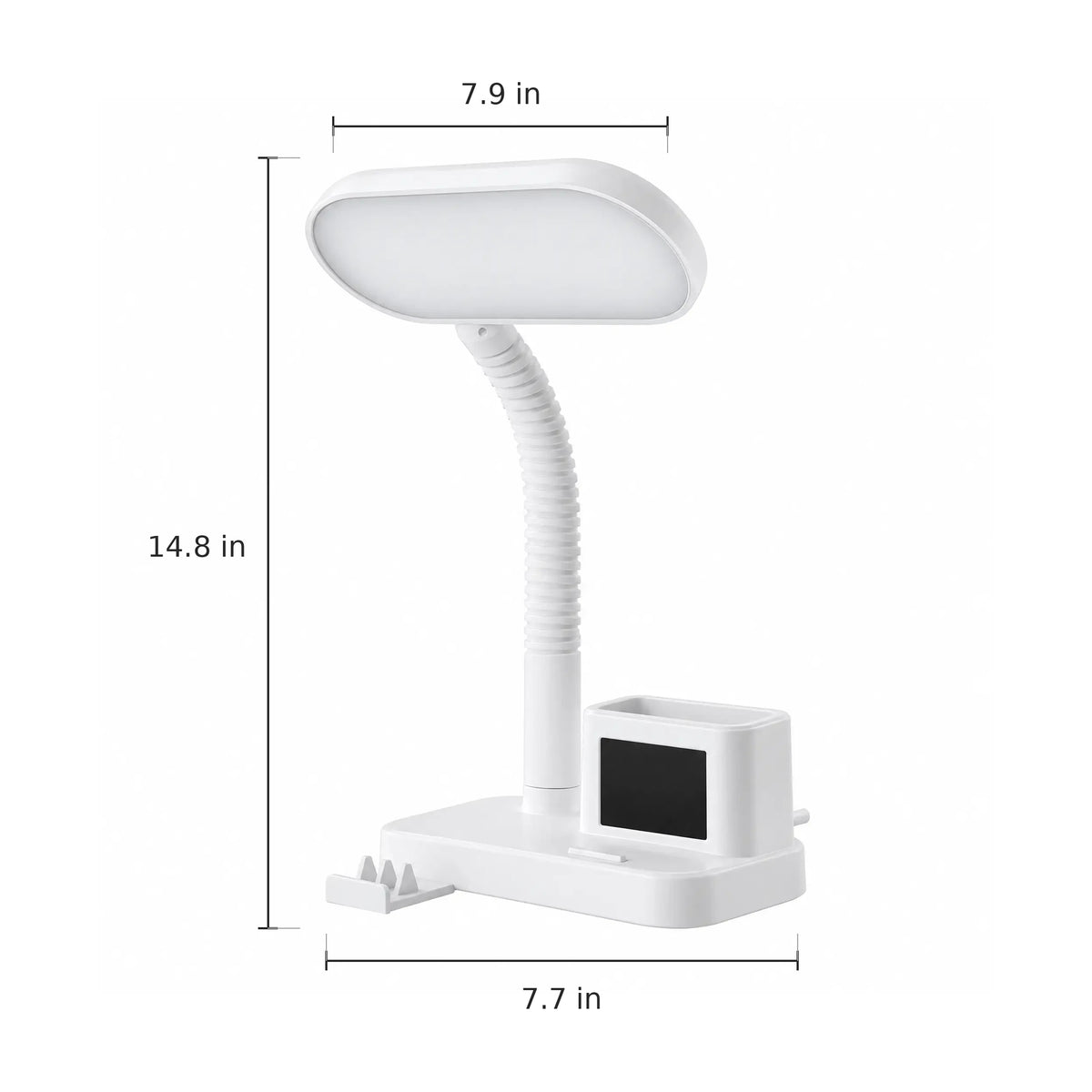Desk Lamp with LCD Clock Display - Dimensions