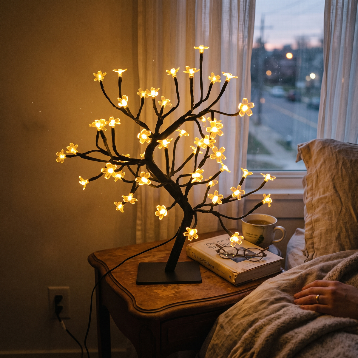 USB Cherry Blossom Tree Lamp - lifestyle