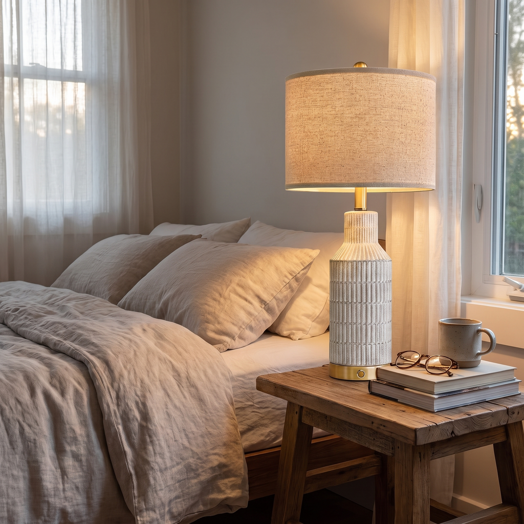 Modern Ceramic Table Lamp Touch Control - lifestyle