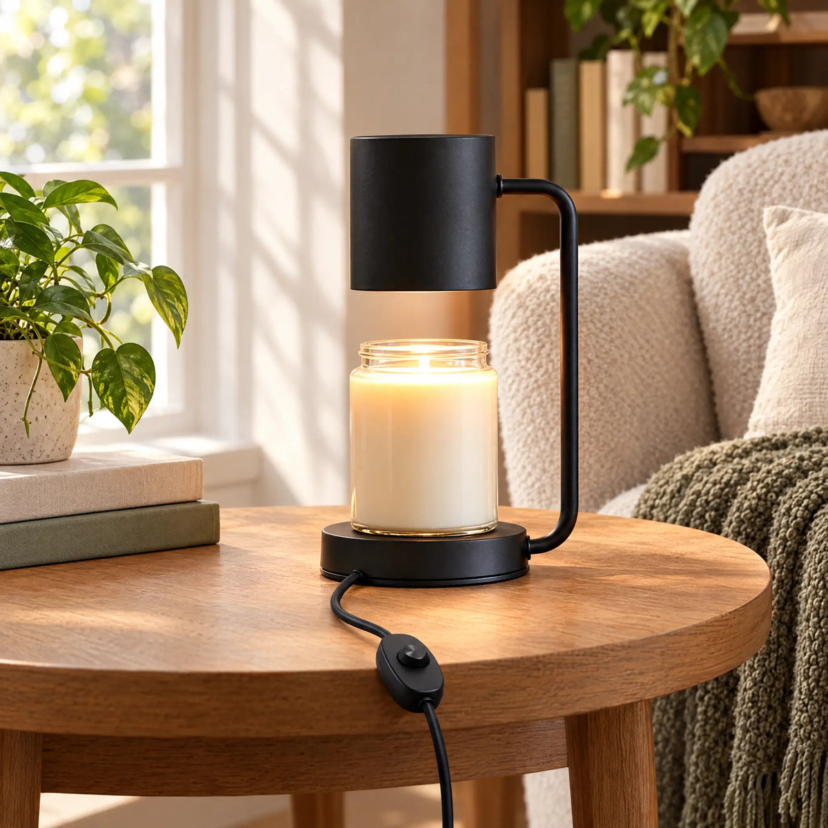 Iron Can Candle Warmer Lamp - Black, Dimmer Switch