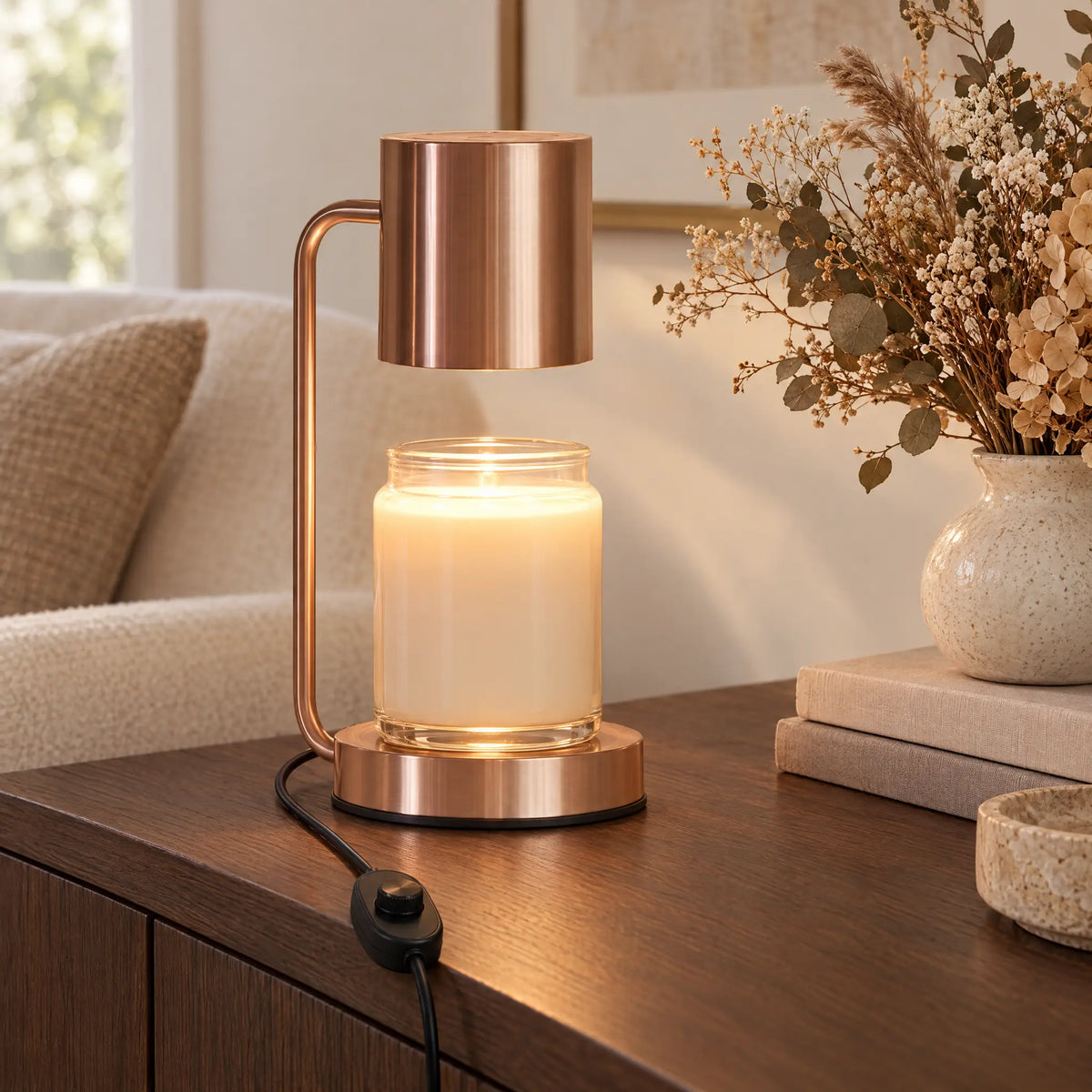 Iron Can Candle Warmer Lamp - Gold, Dimmer Switch
