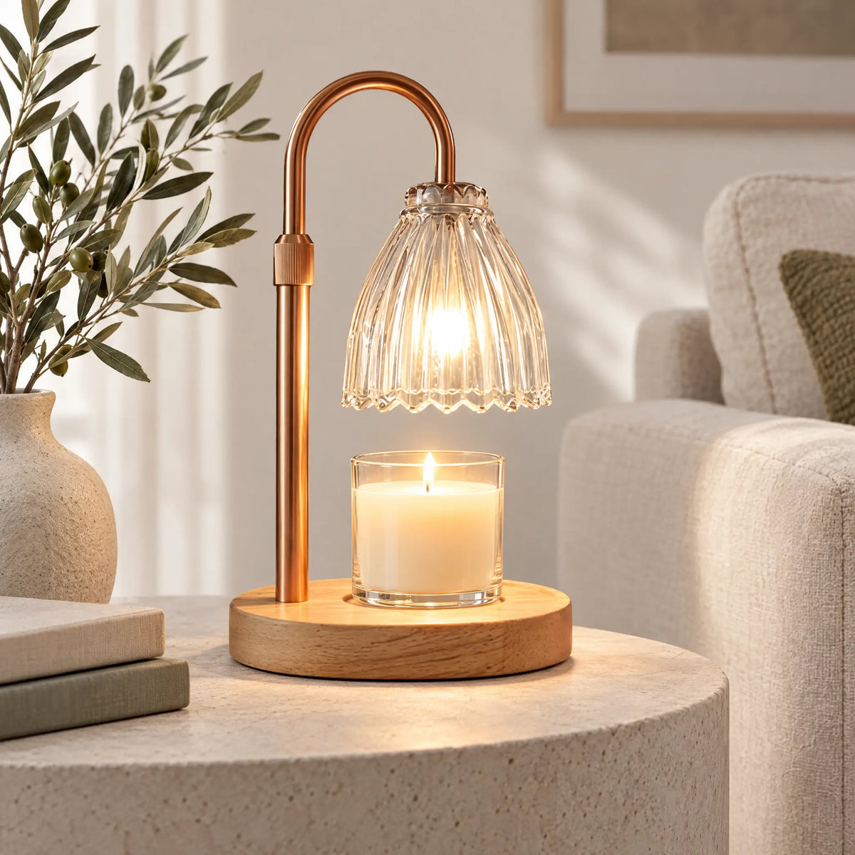 Fluted Bell Candle Warmer Lamp - Transparent Clear