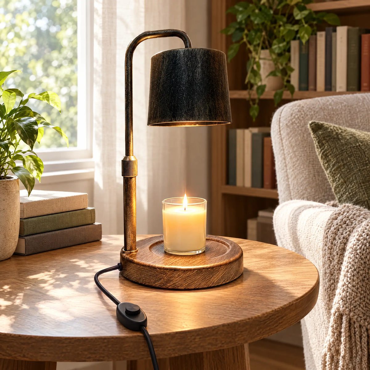 Bronze Candle Warmer Lamp - Stepless Dimmer Switch