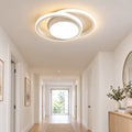Round LED Flush Mount Ceiling Light, Double-Ring Design, 32W 3-Color