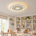 Star Flush Mount Ceiling Light, 19.69 in Round LED with Acrylic Shade - White