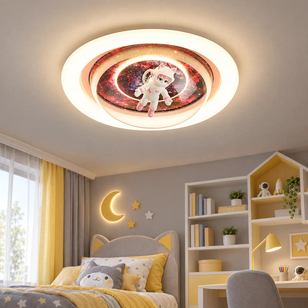Astronaut Flush Mount Ceiling Light, 19.69 in LED with Acrylic Dome - Style A94