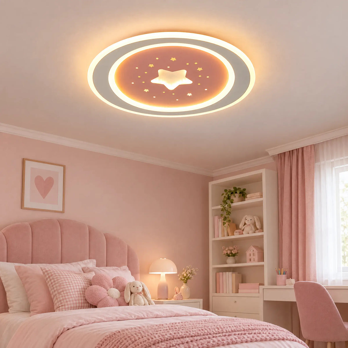 Star Flush Mount Ceiling Light, 19.69 in Round LED with Acrylic Shade - Toner