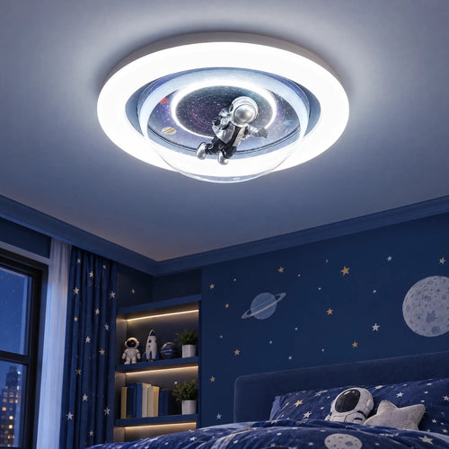 Astronaut Flush Mount Ceiling Light, 19.69 in LED with Acrylic Dome