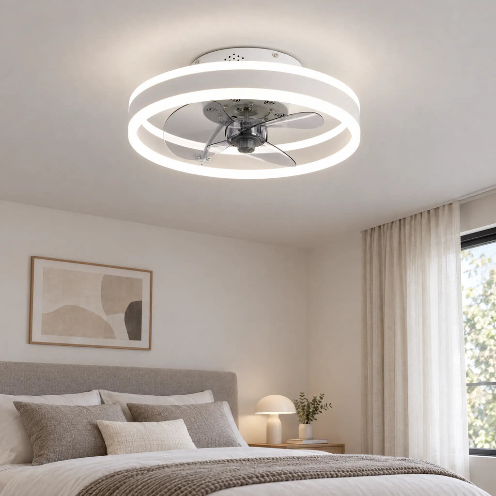 Ceiling Fans with Lights, Double Ring, 15.7 in & 19.7 in, Remote & App