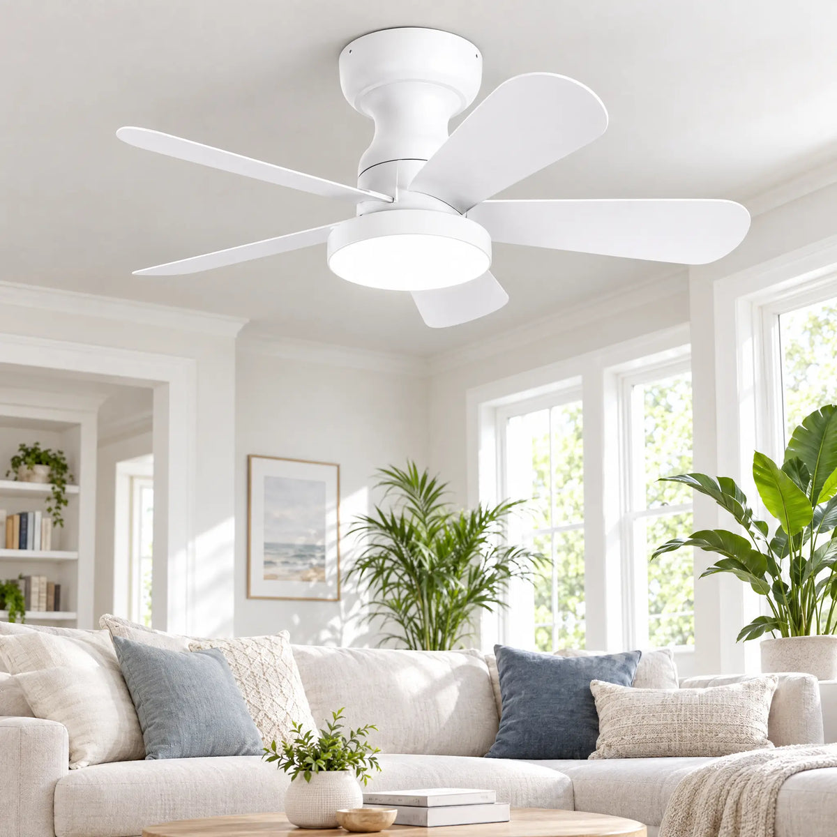 Ceiling Fans with Lights, 5 Blades, Remote, 28 in to 41.3 in