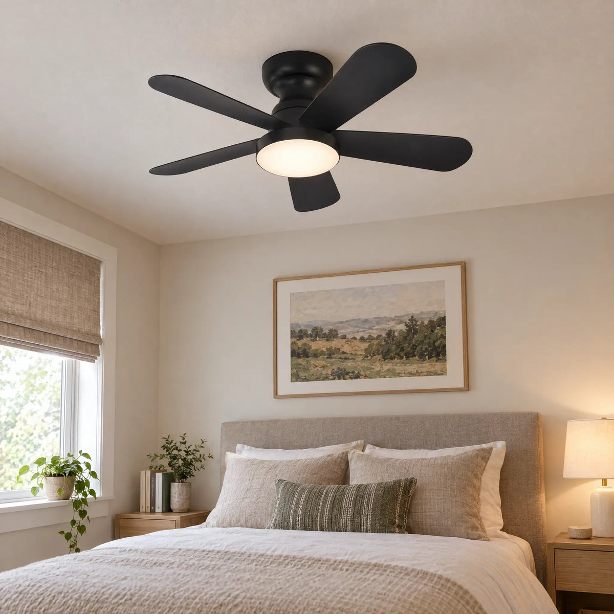 Ceiling Fans with Lights, 5 Blades, Remote, 28 in to 41.3 in - 28Black