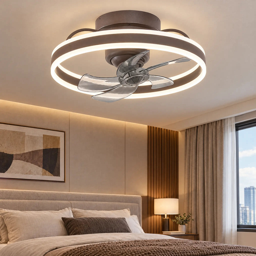 Ceiling Fans with Lights, Double Ring, 15.7 in & 19.7 in, Remote & App - ShakeCoffee19